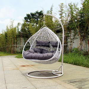 Patio Schaukel mit Ständer Gartenmöbel Set Garten Relax Hängematte Double Wicker <span class=keywords><strong>Rattan</strong></span> Modern Hanging Egg Chair - Product Image 4