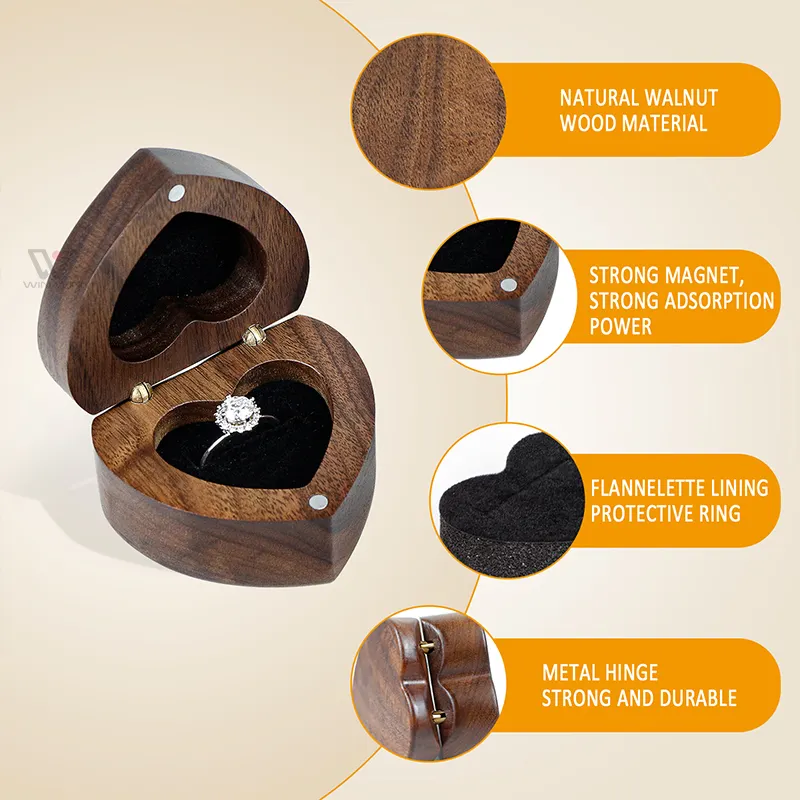 लकड़ी निर्माण गहने पैकेजिंग पाउच अंगूठी बॉक्स हस्तनिर्मित लकड़ी शिल्प