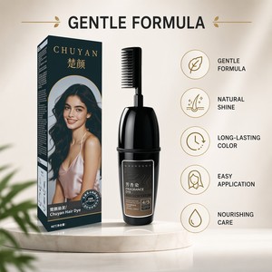 Tinte para el Cabello Negro Intenso OEM ODM 100ml con Aplicador en Peine y Fragancia, Marca Privada, Nutritivo y Control de Frizz - Product Image 1