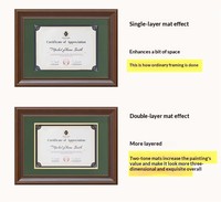 Cadre de diplôme en bois massif de qualité supérieure, double passe-partout, à suspendre au mur, style vintage, pour certificat de récompense ou autorisation