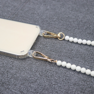 Bracelet de perles blanc chaîne à bandoulière <span class=keywords><strong>collier</strong></span> 120cm lanière étui de téléphone pour <span class=keywords><strong>iphone</strong></span> 14 <span class=keywords><strong>13</strong></span> 11 12 <span class=keywords><strong>Pro</strong></span> <span class=keywords><strong>Max</strong></span> Mini XR X XS 7 8 6 housse - Product Image 2