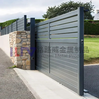 Porte coulissante motorisée à télécommande, mur périphérique, porte de garage en aluminium