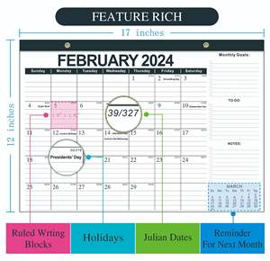 <span class=keywords><strong>Calendrier</strong></span> de bureau en vente chaude, <span class=keywords><strong>calendrier</strong></span> mural de 18 mois, <span class=keywords><strong>calendrier</strong></span> autocollant annuel, bloc-notes - Product Image 2