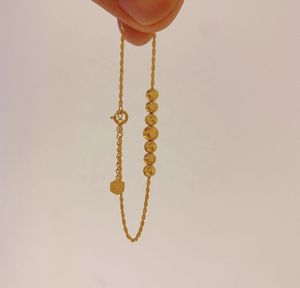 Xinfly Au750 18k Gold Cat Eye Letter Charm Bead <b>Rope</b> <b>Chain</b> Bracelet for Woman - Product Image 1