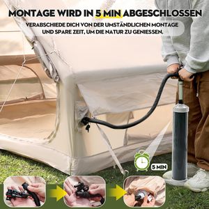 เต็นท์ลมสำหรับตั้งแคมป์กลางแจ้ง พกพาสะดวก เป่าลมได้ ห้องนอนเดียว ใช้ได้ทุกฤดู กางอัตโนมัติรวดเร็ว ขนาดใหญ่ สำหรับ 3-4 คน เหมาะสำหรับครอบครัวและสวนสาธารณะ - Product Image 6