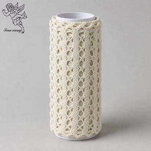 Forros para Ataúdes de Estilo Americano, Color Crema, de Algodón y Poliéster, con Ribete de Encaje de Ganchillo y Bordes Ondulados, Textil Funerario al por Mayor - Product Image 2