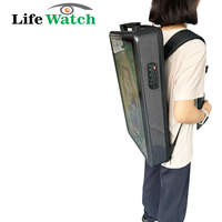 Mochila Porta-Pantalla LCD de 21.5 Pulgadas con Sistema Android, Señalización Digital, Cartel Publicitario Portátil para Exteriores