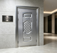 Panneau de porte métallique gaufré à motifs de luxe, vente en gros en vrac directement du fabricant, revêtement de porte d'entrée pour projets de construction résidentielle