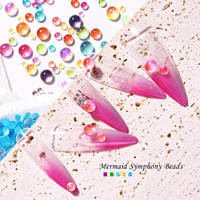 MJ Mix Tailles Colorées 4 Couleurs Matériau Acrylique Strass Opale 3D pour Nail Art Non-Hotfix & Hotfix à Dos Plat