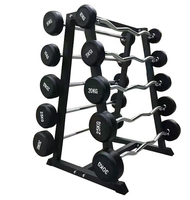 Barre d'haltères droite en acier avec revêtement en caoutchouc, poids 10-50kg/20kg, durable et universelle pour la musculation, la gym à domicile et le fitness