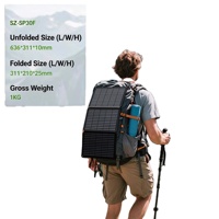 Panneau solaire pliable 30W, efficacité 23%, noir, portable, entrepôt Europe