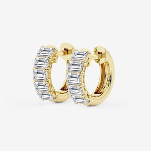 1 1_2 Ctw Emerald Lab Grown Diamond Huggie Hoop ต่างหูสำหรับผู้หญิงเครื่องประดับหรูหราสง่างามของขวัญสุดหรูแบบมินิมอล - Product Image 2