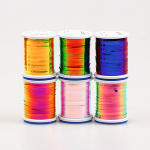 Material de atado de moscas de oropel Mylar Flash plano de 1mm y 2mm de ancho para Señuelos de Pesca de <span class=keywords><strong>Ninfa</strong></span>, oropel metálico Flashabou - Product Image 1