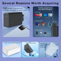 Cargadores de Pared Rápidos Multifunción HNT OEM GaN 65W PD3.0 Tipo C para Laptop y Teléfono Móvil con Certificación UK/EU/US/AU
