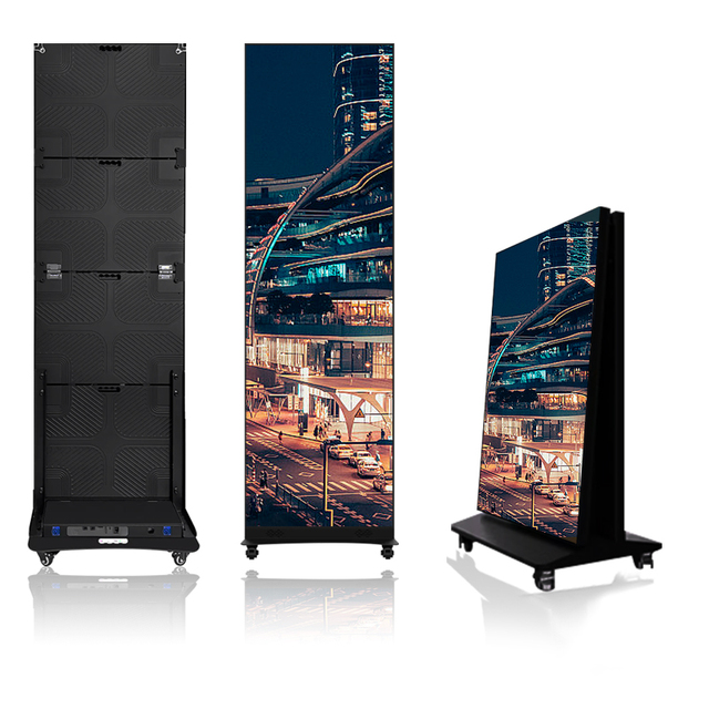 Outdoor IP65 Led Full-Color Poster Screen Advertising Machine Foldable Mobile Large Seamless Splicing Gob Display
