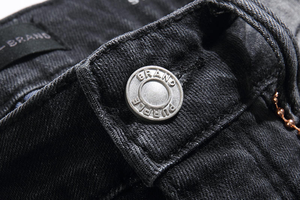 Jeans de Motociclista Bordados para Hombre Amirys, Corte Ajustado, Mezclilla de Algodón Desgastada, Modernos y a la Moda, Unisex - Product Image 6