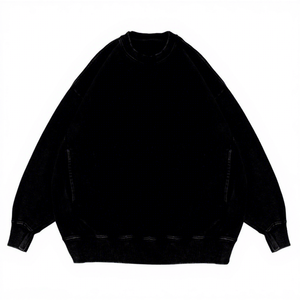 เสื้อสเวตเชิ้ตคอกลมขนาดใหญ่ สีพื้น ผ้าถัก คอตตอน ทรงพอดีตัว สไตล์ฤดูใบไม้ร่วงสำหรับผู้ชาย - Product Image 4