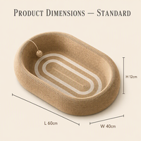 FANCIE Lit et griffoir pour chat en sisal 2-en-1, ovale, tressé à la main, en corde de sisal intégrale, naturel, sans produits chimiques, OEM, vente en gros