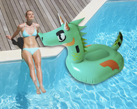 B03 F Flotteur de piscine en mousse PVC personnalisé Adultes Radeau flottant île du Dragon avec lampe de poche rechargeable Flotteurs de piscine gonflables