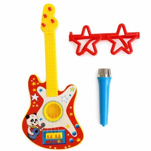 Kids Musical Instrument Toy Set Mini Guitar Handheld <strong>Microphone</strong> Star-Shaped Sunglasses Non-Electric Plastic Educational Pretend - Product Image 3