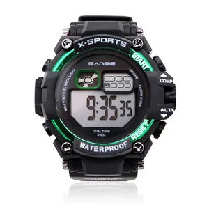 Sanse relógio digital esportivo masculino, relógio de pulso eletrônico de luxo de marca para homens, relógio digital multifuncional, impermeável S-652