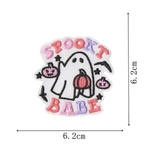 공장 직송 고품질 편안한 경량 할로윈 후드 패치 신상품 귀여운 만화 셰닐 패브릭 패치 - Product Image 2