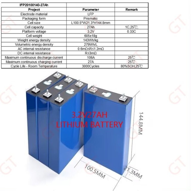 2024 Volt 3.2V 27Ah Prismatic LFP Cells Grade A+ Brand 2024 Energy Storage Battery Lifepo4 Lithium Ion Battery
