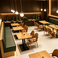 Combinaison Table et Chaise pour Restaurant Occidental, Bar, Espace de Repos, Sièges en Bois Massif, Banquette pour Pâtisserie et Café