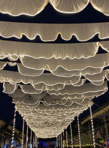 Voile de <span class=keywords><strong>plafond</strong></span> lumineux en tissu pour <span class=keywords><strong>mariage</strong></span>, bande lumineuse en tulle transparent, accessoires de <span class=keywords><strong>mariage</strong></span> pour <span class=keywords><strong>plafond</strong></span> - Product Image 4