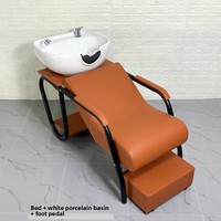 Fauteuil de lavage pour salon de coiffure en métal, mobilier commercial au design moderne et épuré pour salons de coiffure et barbiers, vente en gros