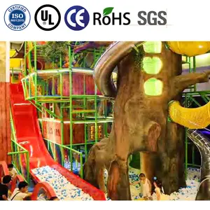 Kommerzielle große Dschungel-Themen-Kinder-Soft-Spiel-Set Zentrum Ausstattung Holz-Kinder-Innenraum-Spielplatz