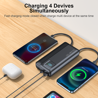 Batterie externe ultra-mince OTHC PN-A10 10000mAh avec LED, charge rapide, 3 sorties, support de chargeur de voyage pour iPad, iPhone, ordinateur portable – Idéal comme cadeau