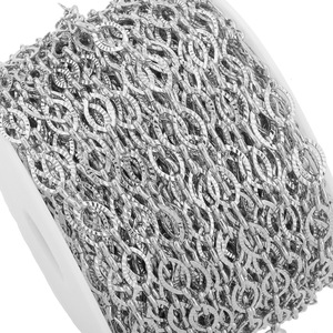 Chaîne ovale creuse en acier inoxydable, chaîne marquise plate, chaîne de clavicule DIY, bijoux en acier doré unisexe pour tous les jours - Product Image 5
