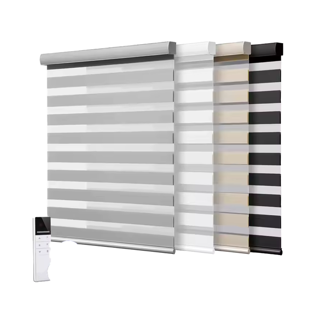 Smart Electric Zebra Blind Motorized Zebra Curtain Roller Blinds for Window Curtain Zebra Shades Blinds Compatible with Alexa