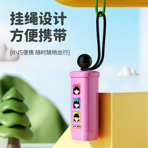 Mini Two In One Comb Portable Travel Retractable With Mirror Cartoon Design For Women Hair Care Styling Set 10-15Cm <b>ABS</b> Material - Product Image 2