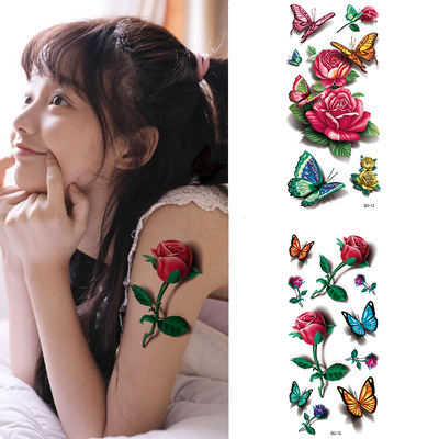 Тату-наклейки 3D с бабочками, временные тату-наклейки на руку, запястье