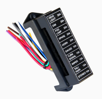 Boîtier de protection de circuit de distribution d'énergie automobile à 10 voies pré-câblé pour voiture, camion, bus, camping-car, bateau, véhicule