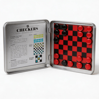 Maßgefertigtes OEM Magnetisches Tragbares Schachspiel-Set in Eisenbox für Werbegeschenke