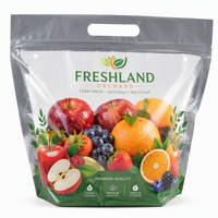Sacs d'emballage pour légumes frais, pochettes en plastique personnalisées avec logo, fenêtre transparente, pour fruits, poulet rôti, aliments chauds, produits frais