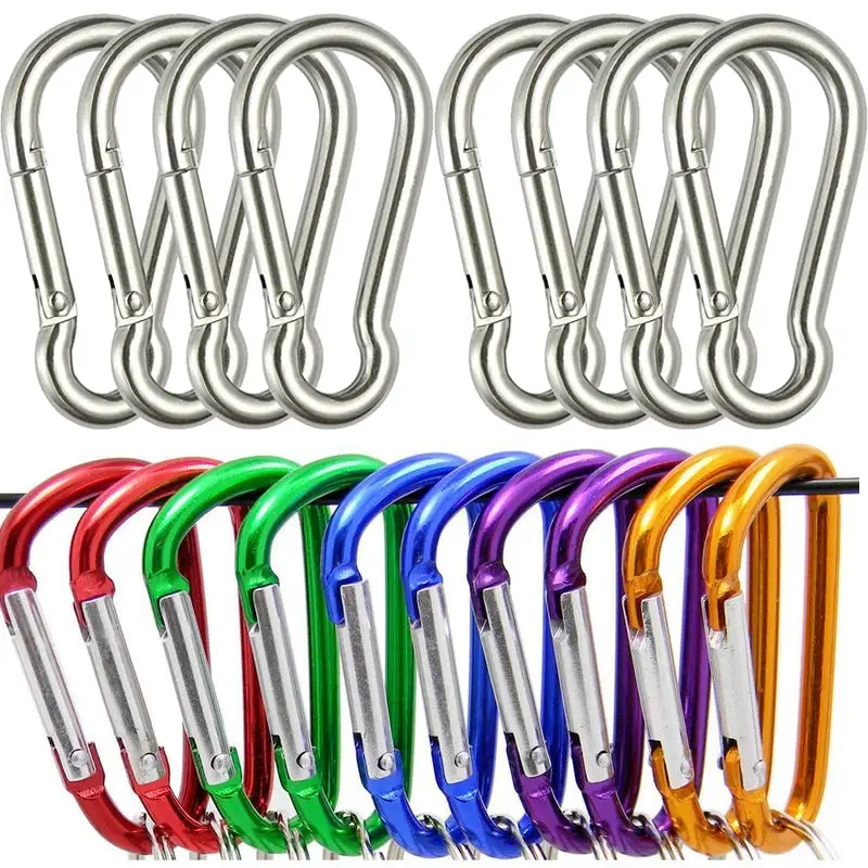 Aluminum Alloy D-ring Buckle Spring Carabiner Snap Hook Clip Keychains Outdoor Camping Daily Use Mini Carabiner Keychain