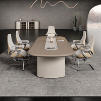 Ensemble de table de conférence moderne de style personnalisé KMJ, table de réunion de grande taille de 3,6 m, table de conférence en bois