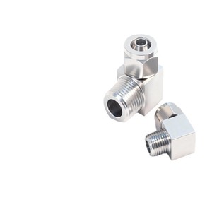 304 Stainless Steel <b>Quick</b> Twist Elbow <b>Connector</b> Zg1 4 External Thread Right Angle Pneumatic Air Pipe Fitting - Product Image 1