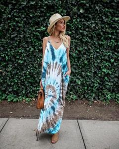 Robe Maxi Femmes cravate mourir Sexy À Dos Croisé Wrap Robes D'été Élégant Club Longue Cami Robe Plissée - Product Image 5