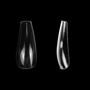 500 <span class=keywords><strong>Uñas</strong></span> Postizas Francesas Tipo Ataúd, <span class=keywords><strong>Uñas</strong></span> Artificiales Transparentes de Cobertura Completa - Product Image 4