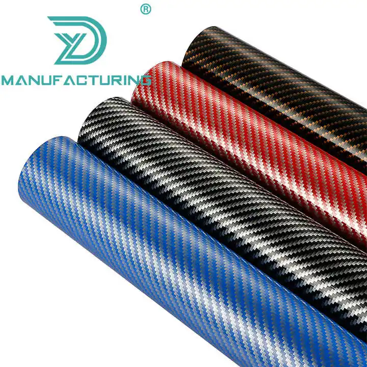 Waterproof Self Adhesive 2D Carbon Fiber Papers Air Channel Vehicle Wrapping Film 2D Carbon Fiber Vinyl