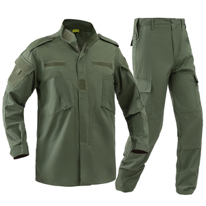 Conjunto de Uniforme Táctico de Combate y Entrenamiento Estilo ACU <span class=keywords><strong>Verde</strong></span> Oliva con Chaqueta y Pantalones de Tela Antidesgarro TC 65/35 de 230g/m² - Product Image 1