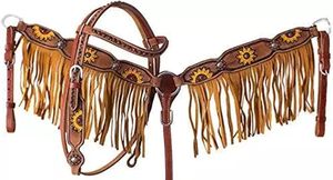 Ensemble de collier de poitrine en cuir de vachette de qualité supérieure Western Headstall Horse Tack léger pour l'équitation Trending Designs pour la saison - Product Image 4