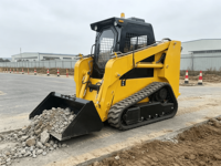 Chargeuse sur chenilles à cabine fermée, mini-chargeuse compacte diesel haute performance pour travaux de jardinage et municipaux