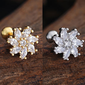 Venta al por mayor 20G Acero inoxidable Piercing del cuerpo 18K Oro <span class=keywords><strong>Helix</strong></span> Ear Labret Tragus Cartílago Stud Pendientes para mujeres para bodas - Product Image 6