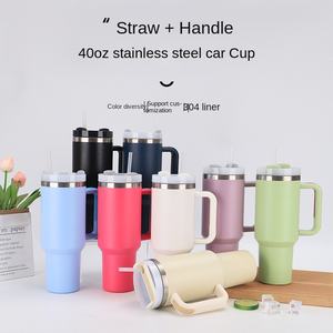 Vaso <span class=keywords><strong>de</strong></span> acero inoxidable para coche <span class=keywords><strong>de</strong></span> <span class=keywords><strong>camping</strong></span> al aire libre <span class=keywords><strong>de</strong></span> 40oz con asa y taza <span class=keywords><strong>de</strong></span> viaje aislada con pajita para bebidas frías y calientes para uso en coche - Product Image 1